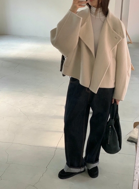 折form韩国2025秋季logarden新款时尚百搭宽松显瘦外套大衣短款