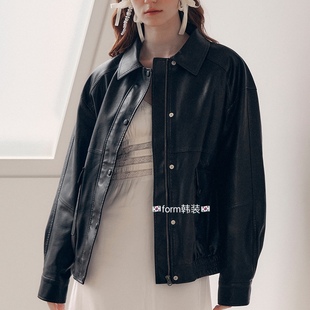 rola气质设计师款 英同款 皮衣外套 25秋张元 折form韩国东大门代购