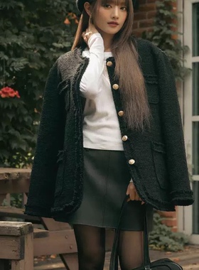 form韩国代购明星同款ANOETIC OVERFIT TWEED JACKET 短外套