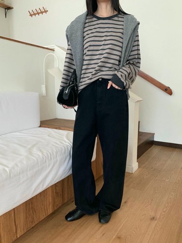 form韩国2025秋季PIGTHREE新款时尚百搭宽松显瘦牛仔裤