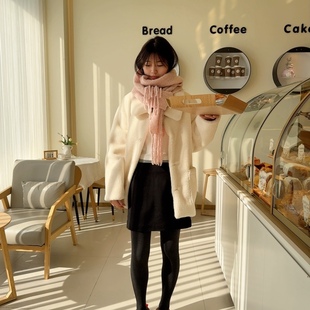 form韩国东大门代购 简约翻领毛毛外套 24秋冬loveyousomuch韩时尚