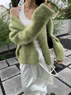 百搭宽松显瘦针织开衫 时尚 毛衣 poster新款 form韩国2025秋季