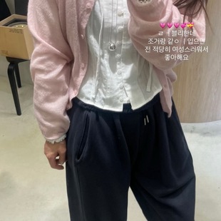 Form韩国东大门25新秋awear纯色百搭羊驼绒针织开衫