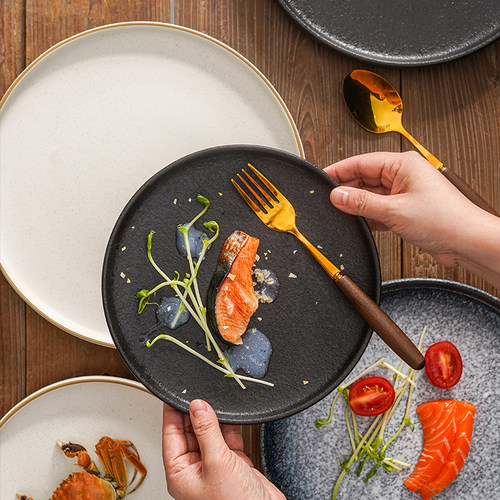 平盘陶瓷大众圆形日式复古