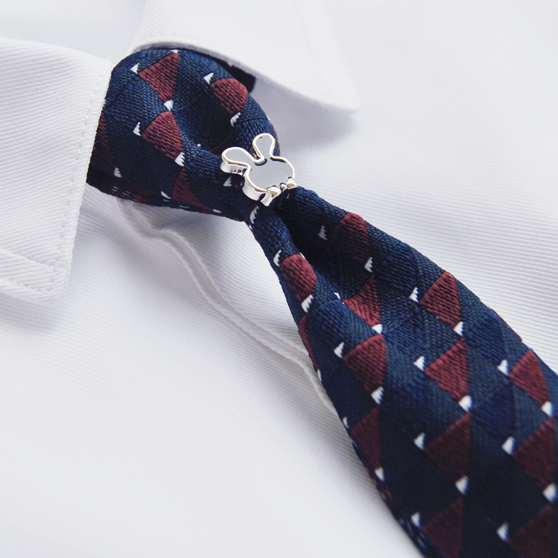 男童领带深蓝红色英伦几何配饰