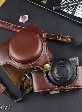 适用于索尼RX100皮套黑卡RX100 M2 M3 M4 M5 M5A M6 M7底座相机包