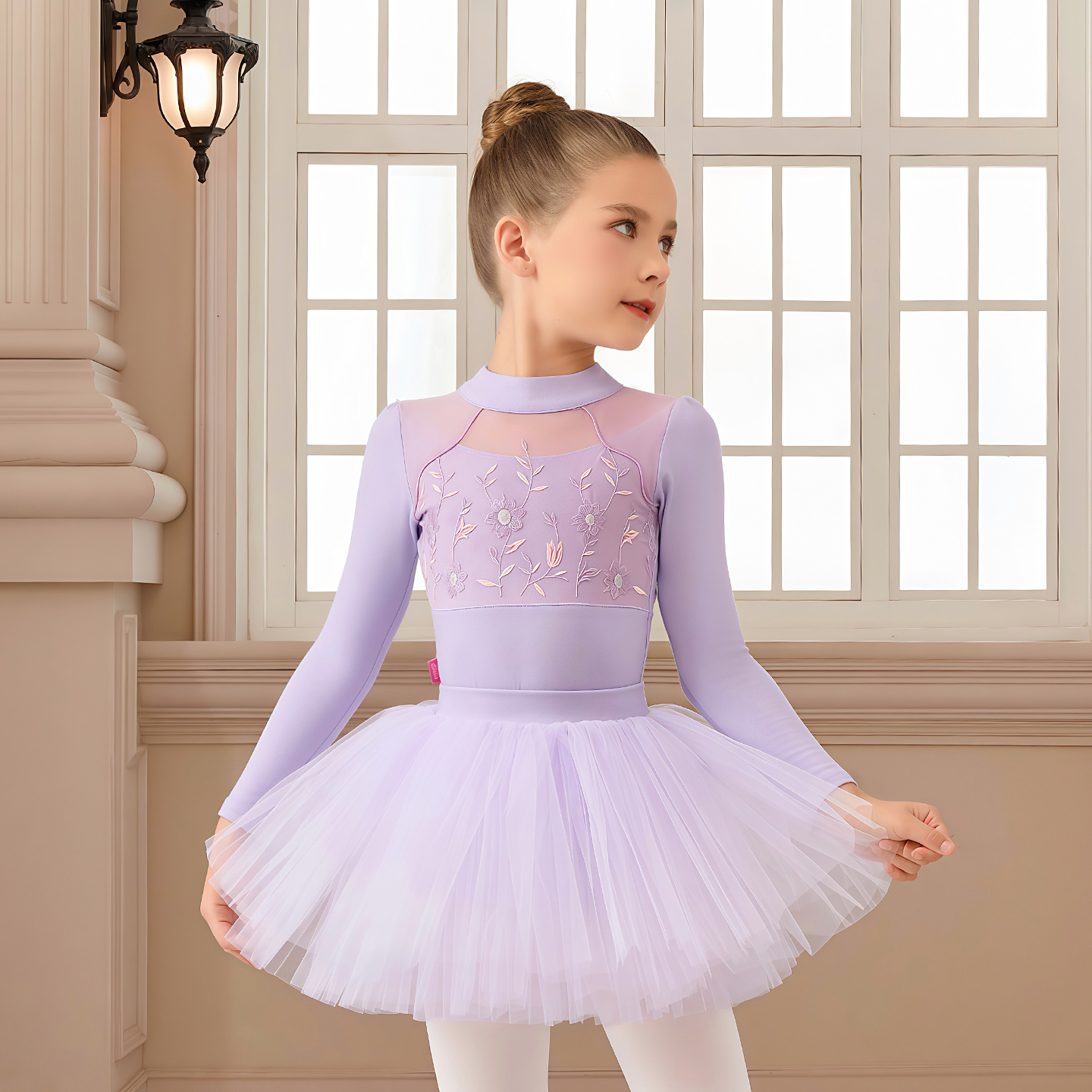 长袖秋冬儿童舞蹈服女童刺绣芭蕾