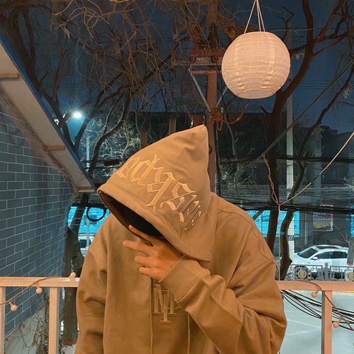 刺绣连帽嘻哈风情侣套头卫衣