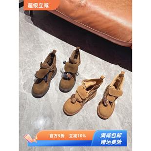 巨软~DIY毛球吊坠真皮马丁靴女2025秋冬新款短靴女ins风短筒女靴