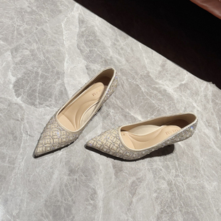 bling~满水钻气质性感高跟鞋女2025夏新款浅口尖头女鞋细跟单鞋女