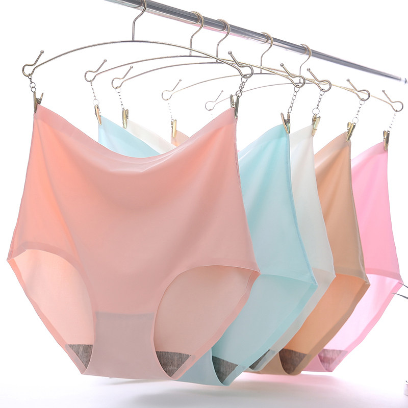 4条一片式无痕女内裤 高腰收腹冰丝包臀塑身冰丝女士三角内裤,女士内衣/男士内衣/家居服,女三角裤,淘宝优惠券,粉丝福利购,淘宝优惠卷