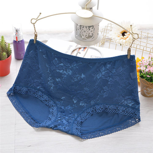 莫代尔中腰透气蕾丝内裤