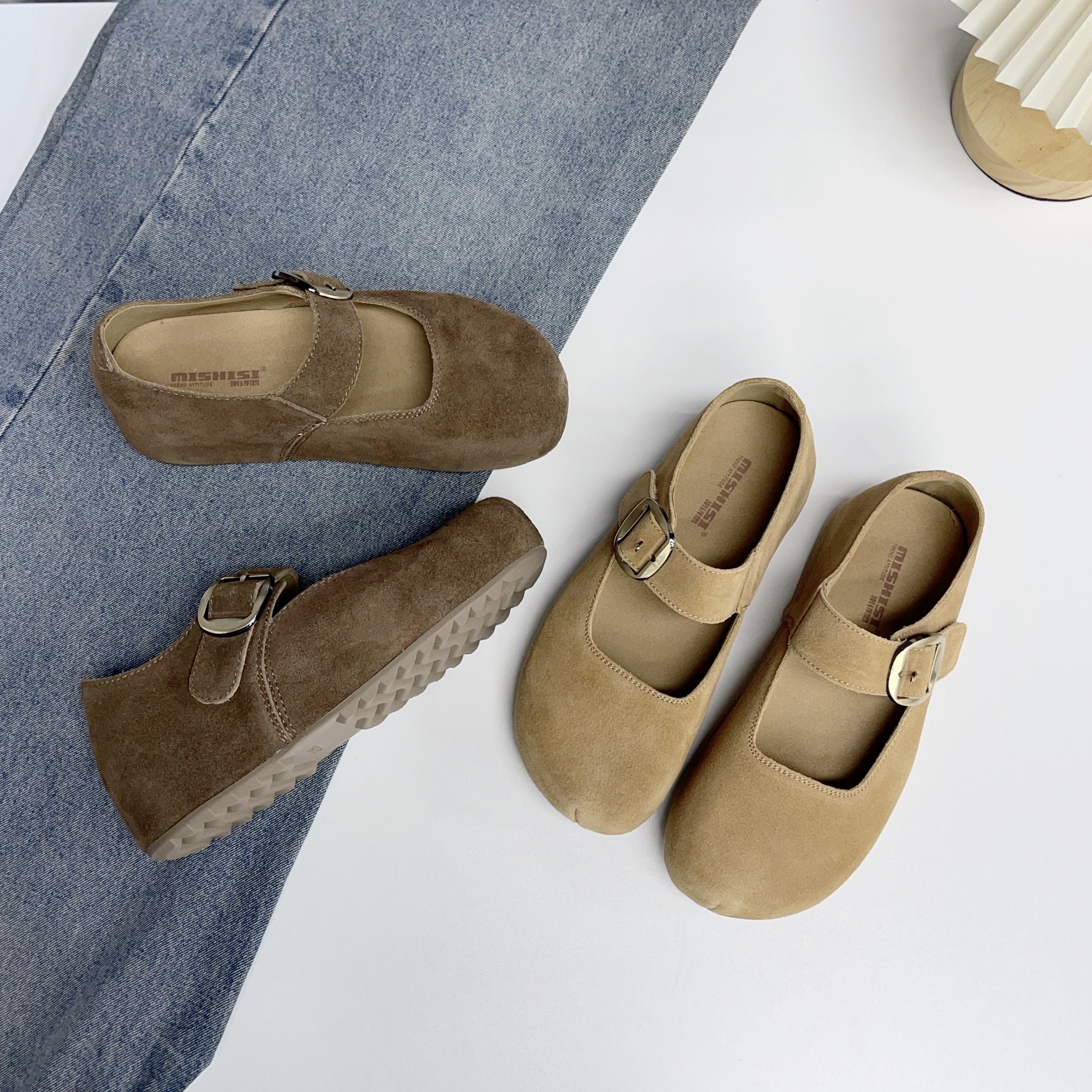 法式简约复古勃肯鞋平底一脚蹬