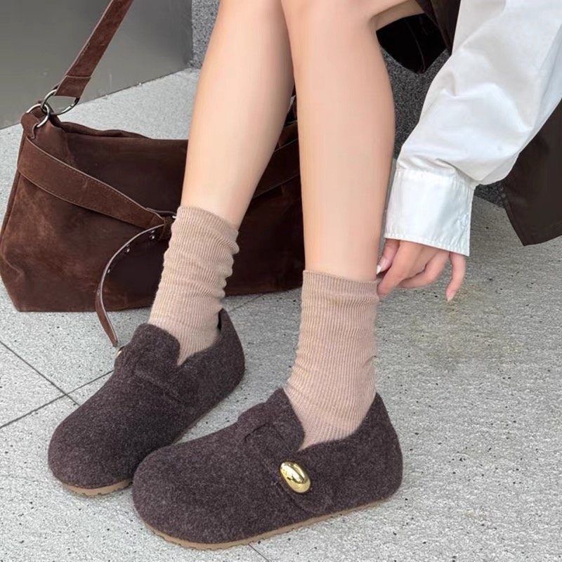 加绒百搭保暖金属扣勃肯鞋