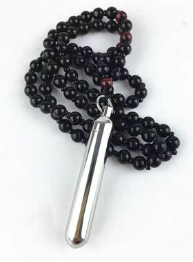 潮牌百搭男女生通用款复合灸带圆珠灸棒吊坠项链项坠链时尚饰品