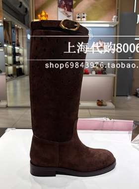 Joy&Peace真美诗2025冬季女靴费尔岛风镂空复古西部牛仔长靴83812