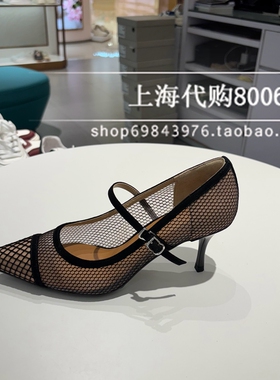 Le saunda莱尔斯丹2025春夏款女鞋尖头细跟网布玛丽珍单鞋6M70301