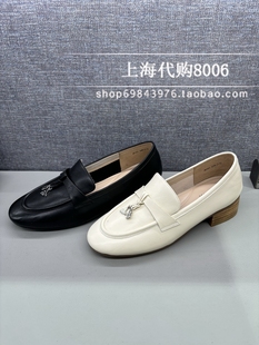 JoyPeace真美诗2024春季女鞋欧美粗跟通勤方头乐福鞋女单鞋 J6101