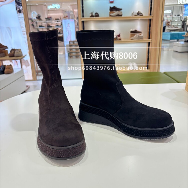 娜冉冬季瘦瘦弹力短靴女图片