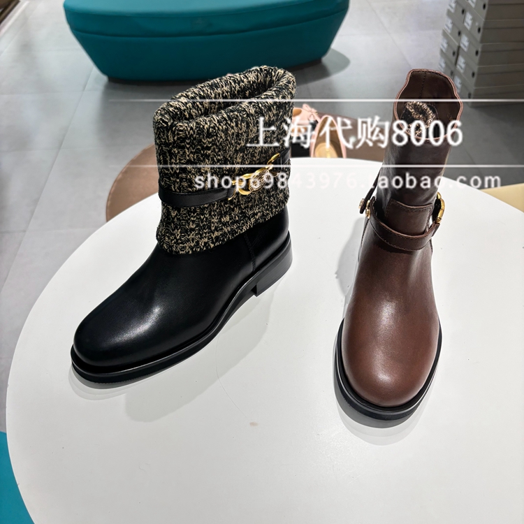 Le saunda莱尔斯丹2025冬季女靴时尚时装靴短筒靴女烟筒靴6T30302