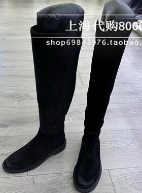 思加图2024冬季女靴优雅弹力靴复古长靴方头过膝靴靴高筒靴 9Y609