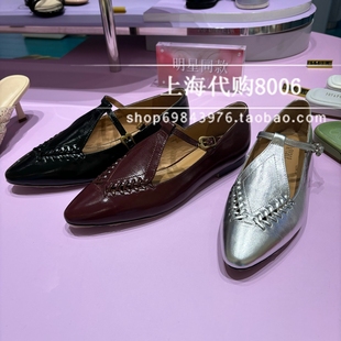 JoyPeace真美诗2025春季女鞋玛丽珍鞋尖头镂空牛皮女单鞋 10806