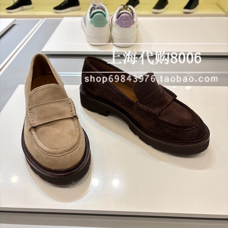 GEOX/健乐士2025秋季女鞋专柜代购一脚蹬乐福鞋圆头女单鞋 D564ZA