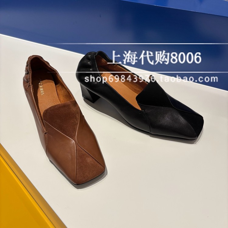 迪桑娜2025秋女鞋英伦粗跟乐福鞋图片