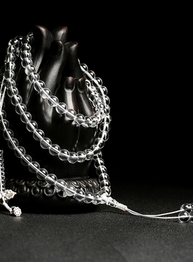 10A8A白水晶108颗佛珠手持念珠