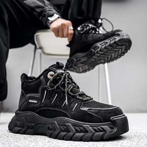 1613-2880-P68高帮男鞋2025新款冬季加绒保暖棉鞋厚底户外工装鞋，男装棉衣，星座1613-1