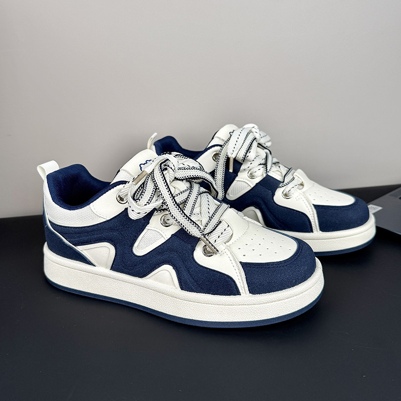 1613-2904-P70美式风厚底板鞋男蓝白拼色休闲运动鞋耐磨小众潮鞋，男鞋休闲鞋，星座1613-1