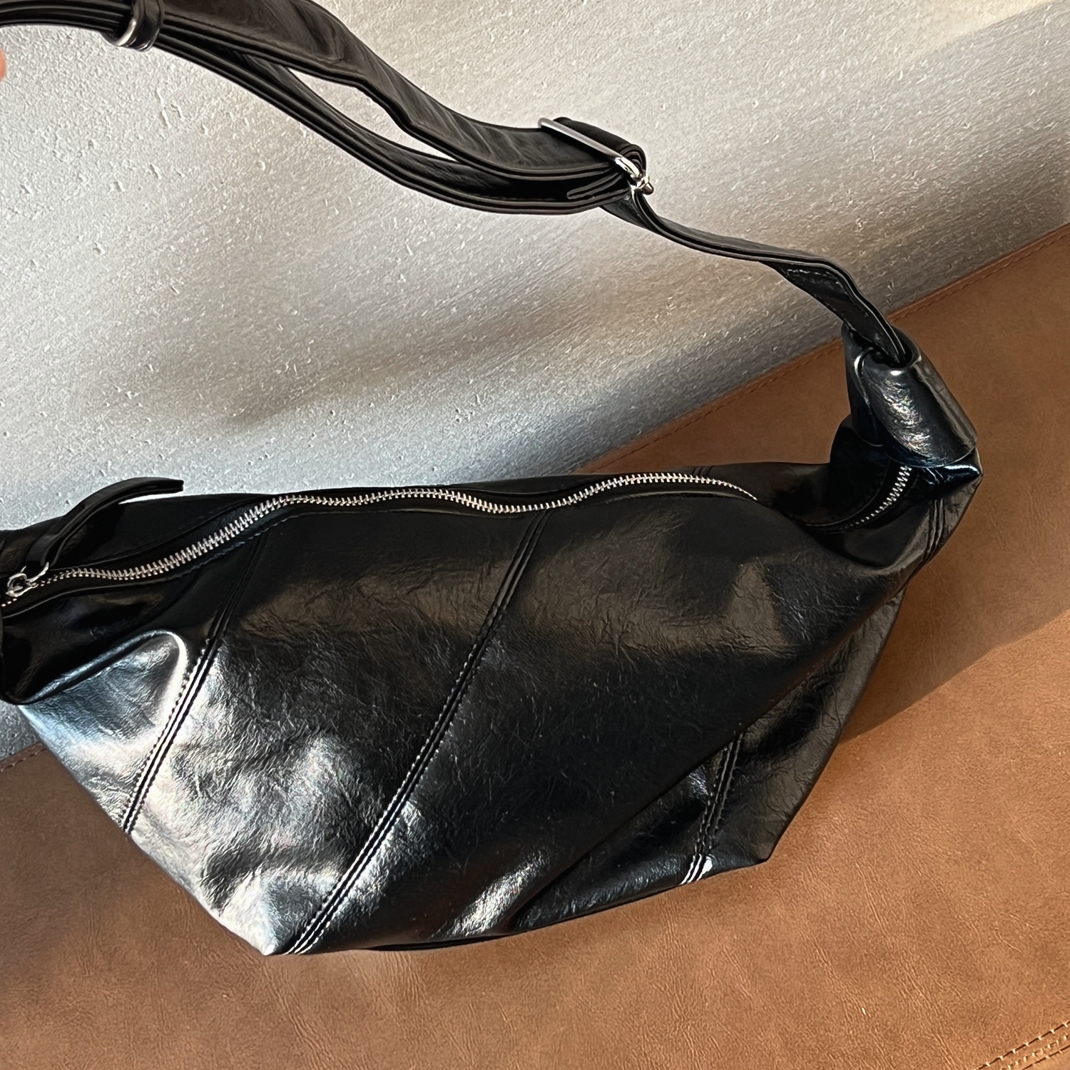 1613-B67-P50小众复古饺子可颂牛角包包高级感单肩斜挎男女可背包,女包手腕包,星座1613-1