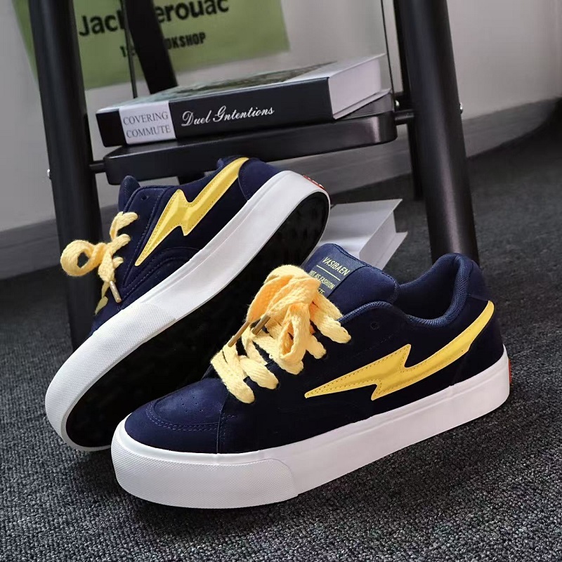 1613-2869-P70藏蓝闪电板鞋男美式ins小众设计百搭潮流休闲鞋男鞋，男鞋休闲鞋，星座1613-1