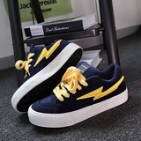 1613-2869-P70藏蓝闪电板鞋男美式ins小众设计百搭潮流休闲鞋男鞋，男鞋休闲鞋，星座1613-1