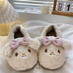 棉拖鞋女冬季新款外穿网红ins可爱毛毛拖鞋居家防滑毛绒棉鞋可爱