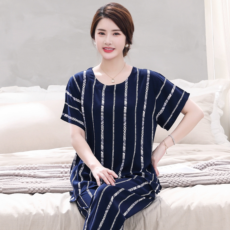 中老年女人造棉宽松大码睡衣外穿