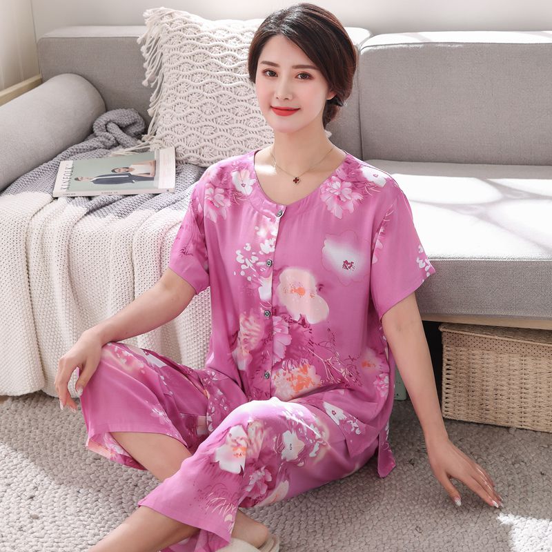 老太太棉绸家居服女士