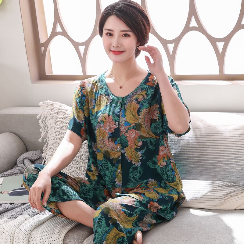 开衫棉绸家居服中老年
