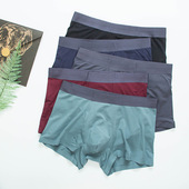 外贸薄款 头 高弹超柔透气中腰四平角裤 无痕无缝男士 莫代尔内裤