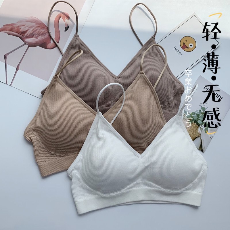 妇人出口单夏季无缝透气无钢圈文胸短背心U美背莫代尔仿真超薄垫