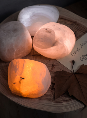 PRANSITO元渡卵石灯矿石手工制USB充电卧室床头设计拍拍led小夜灯