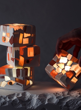 【活动专享】元渡碎光方糖矿石小夜灯氛围灯创意卧室暖光充电触摸