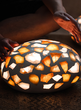 元渡碎光河谷卵石  落地灯客厅侘寂氛围灯艺术设计感创意卧室地灯