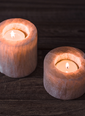 元渡矿石欧式香薰小烛台北欧美式创意摆件复古西餐婚庆民宿蜡烛灯