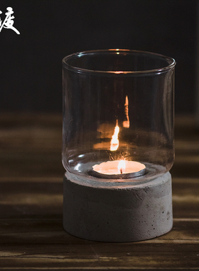 元渡无事风灯矿石创意欧式香薰小烛台复古蜡烛灯餐桌面摆件装饰品
