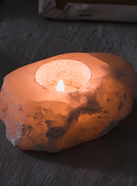 元渡坎坷石头独特欧式香薰小烛台北欧创意美式复古西餐婚庆蜡烛灯