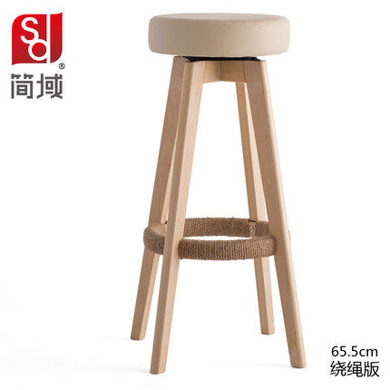 简域吧台椅酒吧椅高脚凳家用实木吧台凳现代简约旋转创意欧式椅子