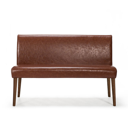 简域实木双人餐椅餐厅酒店简约现代休闲皮卡座布艺小户型靠背椅子