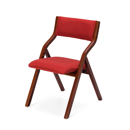 简域实木折叠椅家用餐桌椅可折叠餐椅简约现代会议椅子经典布艺椅