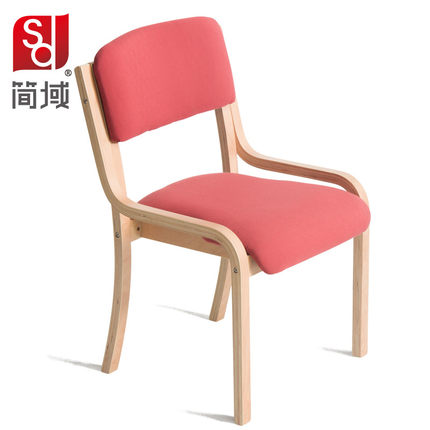 简域北欧住宅家具餐椅简约现代靠背椅咖啡休闲椅实木布艺餐桌椅子